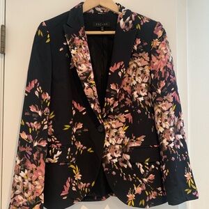 Escada Black Blazer with Pink Floral Design
